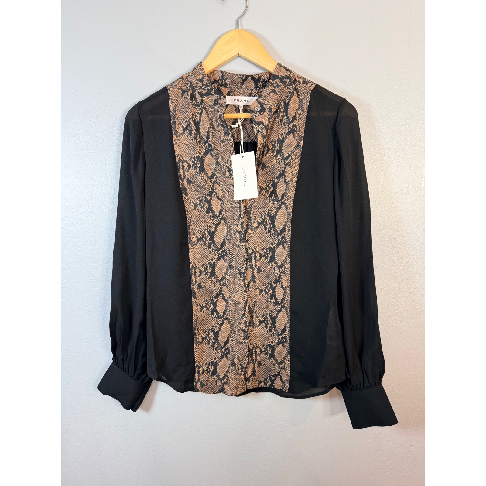 Frame Denim Colorblock Blouse Silk Nwt Size Small